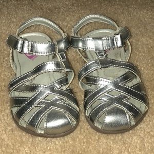 Stride rite silver toddler shoes size 6